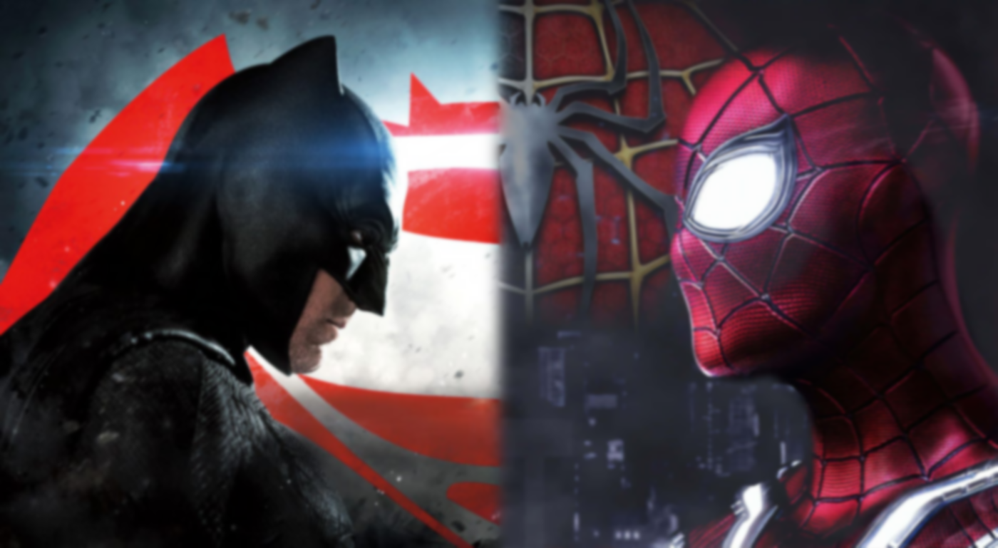 Batman vs Spiderman Blended Image